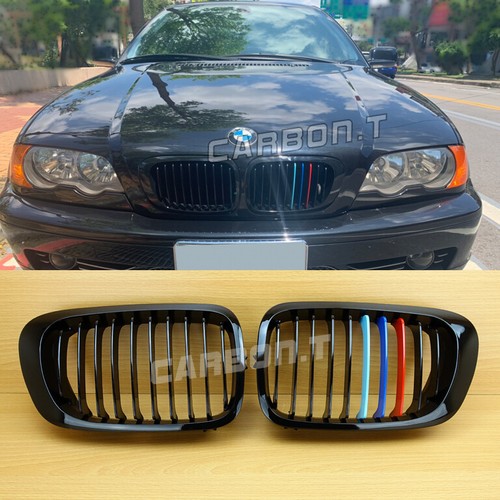 Color brillante NEGRO //// M BMW 98-02 E46 3-Series 2D Coupe Cabrio M3 Grill