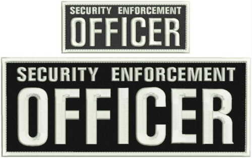 Security enforcement officer embroidery patch 4X10 and 2x5 hook white