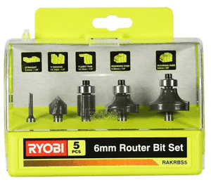 Ryobi rakrbs 5 fraises 5 pièces et défonceuse 5132003828 6 mm pour les arêtes Fraise
