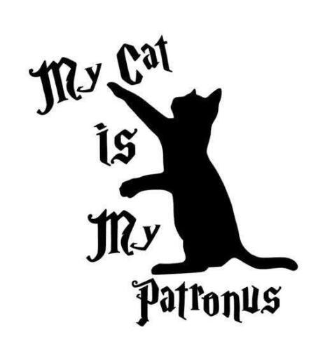 Harry Potter My Cat Is My Patronus w/ Cat Vinyl Decal for Car, Laptop, Home