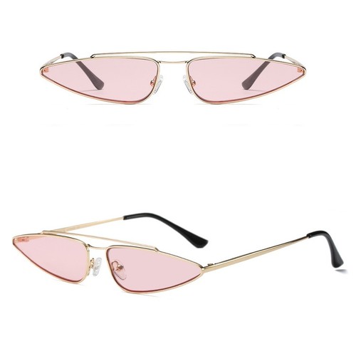 Small Cat Eye Women Sunglasses Metal Bar Flat Top Retro Vintage Shade Eyewear