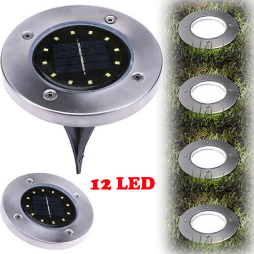 4PCS Solar Power 12 LED Light Buried Light Outdoor Waterproof Ground Lamp 