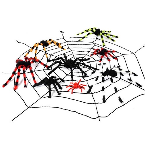 Spinnennetz Weiß Schwarz Spiderweb Halloween Horror Grusel Deko 2018