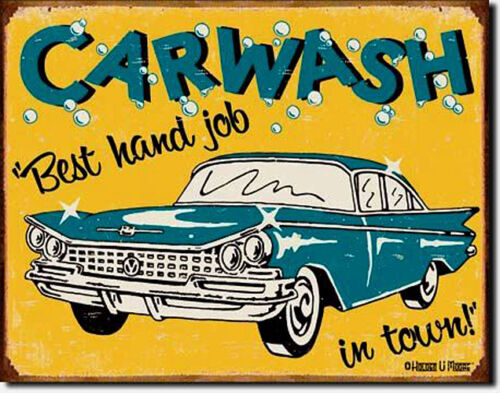 Oldtimer Poster Autowaschanlage Carwash Werkstatt Bild Service Schild 003*