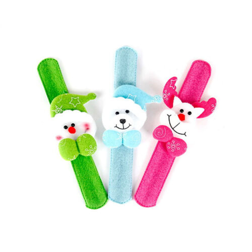 Children Christmas Bracelet LED Slap Snap On Ring Wrist Kids Gifts Party Toy New 
