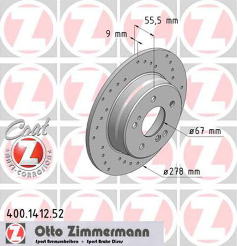 Zimmermann disco de freno conjunto de los discos de freno frenos COAT Z frontal izquierdo 
