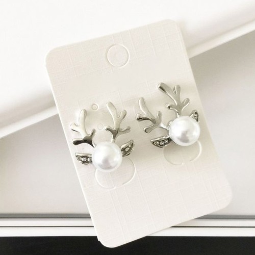 Fashion Women Xmas Pearl Deer Earrings Necklace Girl Christmas Gifts Set