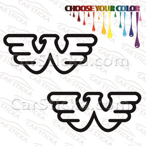 2 of 5/" to 20/" Waylon Jennings Flying W //A artist vinyl stickers decals die cut