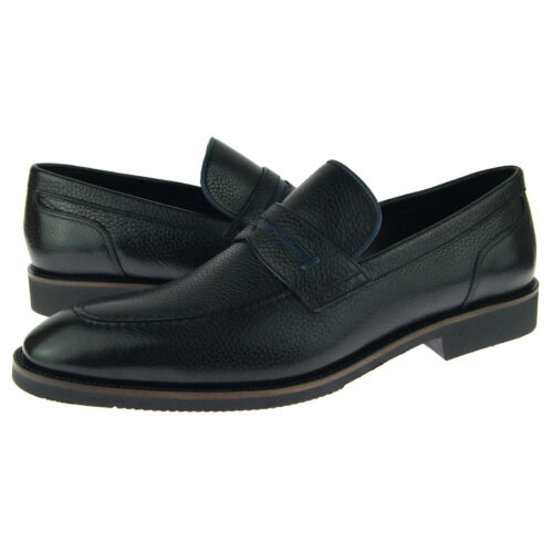 Black Men's Dress/Casual Leather Shoes Alex D "Monterey" Vibram Penny Loafer 