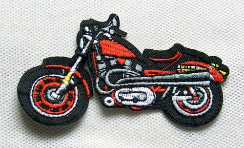 Motorrad rot Aufnäher Bike Biker Roller Moped Geländemaschine Chopper Patch 