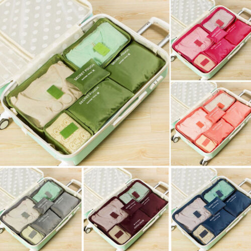 6PCS Waterproof Travel Storage Bags Clothes Packing Cube Luggage Organizer Pouch
