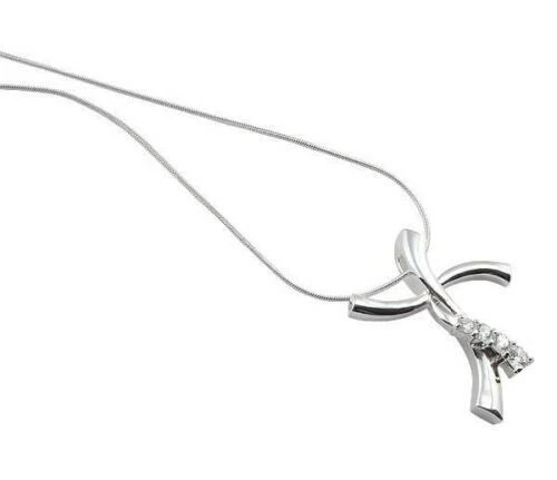 Collane e pendagli di bigiotteria collier placcato argento in pietra principale zircone