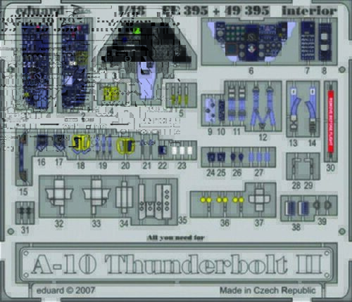 Ätzsatz Eduard Accessories Fe395-1:48 A-10 Thunderbolt II Interior Neu 