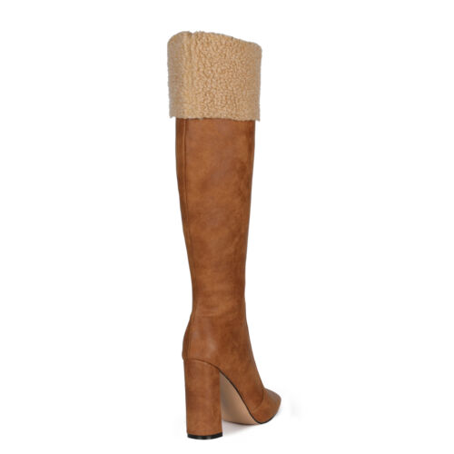Details about  / Occident Winter Lady Women Pointed Toes High Heels Knee High Boots Shoes H602