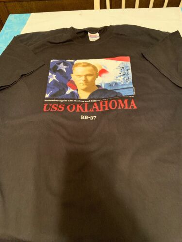 Details about  &nbsp;USS Oklahoma BB37 Rememberance T Shirt Large XL 46-48