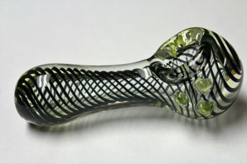 Hand Made Glass Herb HVY 4/" UV REACTIVE TOBACCO Smoking Pipe Free Ship
