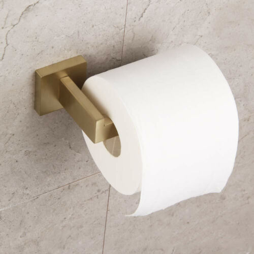 Bathroom Toilet Paper Holder Stainless Steel Tissue Roll Hanger Brushed Gold 