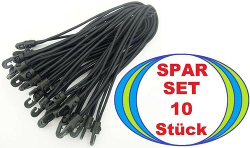 10 St Spanngummi mit Haken 25 cm SCHWARZ Gummi Planen Spanner Expander Spannfix