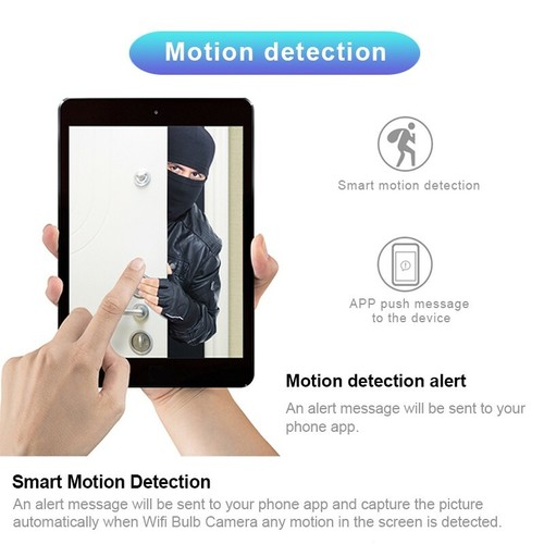 1080P HD wireless WIFI network bulb camera 360° panoramic RC E27 white light