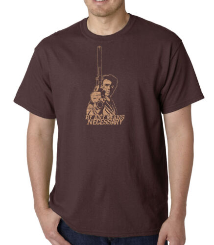 Clint Eastwood Dirty Harry t-shirt BY ANY MEANS NECESSARY QUOTE GEEK CULT FILM