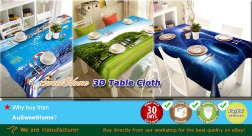 Charming Peacock 3D Tablecloth Table cover Cloth Rectangle Wedding Party Banquet 