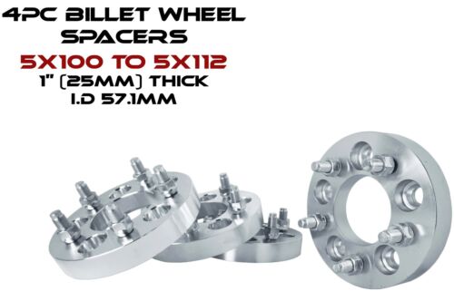 5x100 MM To 5x112 MM 1/" Thick Conversion Wheel Spacers Toyota /& More