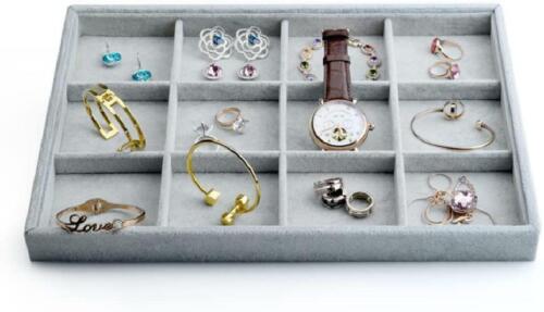 Oirlv Velvet Stackable Jewelry Display Trays 12 Grids Rings Earrings Bracelet Or 