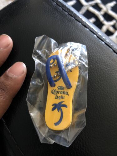 Corona “Extra Light” Rubber Flip Flop Beer Advertising Keychain Key Ring