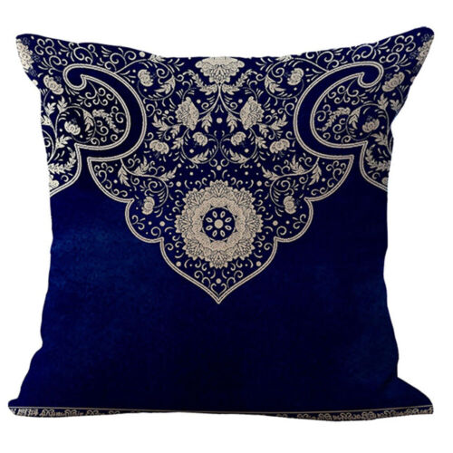 Chinese Style Blue And White Porcelain Pattern Pillow Case New Cushion Cover 