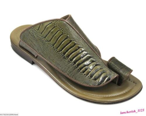 Snakeskin Men's Slippers Shoes Casual Flat Toe Ring Slip On Loafers Summer Retro 