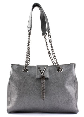 VALENTINO by Mario Valentino Marilyn Tote L Tasche Cannafucil Grau Silber Neu