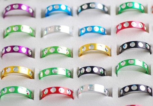 Wholesale Jewelry Womens Mens Rings Unisex Fashion Aluminum Ring Size17-22mm