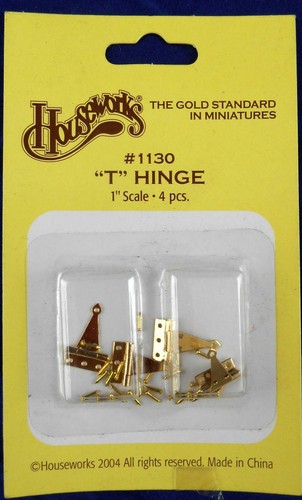 Dolls House Miniature DIY Fixtures /& Fittings Hardware 4 Brass T Hinges