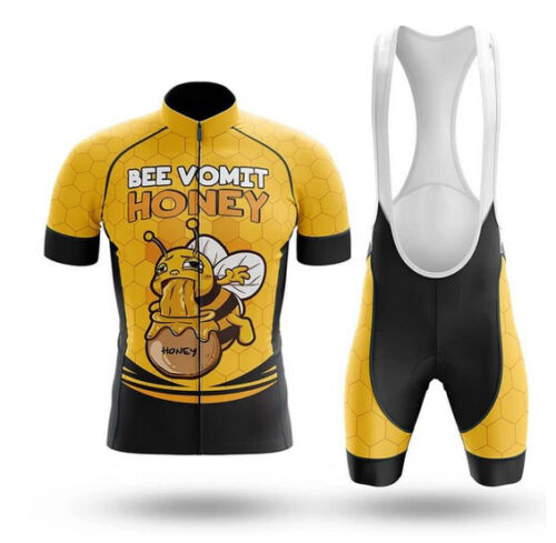 Men/'s Novelty Cycling Kits Bee Vomit Honey