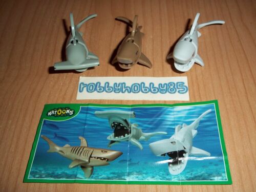 SHARKS COMPLETE SET WITH ALL PAPERS KINDER SURPRISE EGG TOYS 2016/2017 