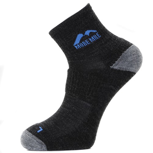 Womens More Mile Vermont Grey Wool Blend Sports Running Trainers Socks