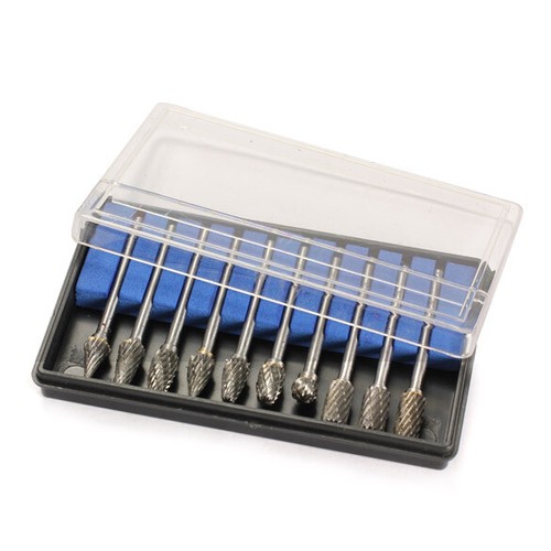 10 Stück Wolfram Stahl VHM Burrs Rotary Files Diamantschleifer Set UK
