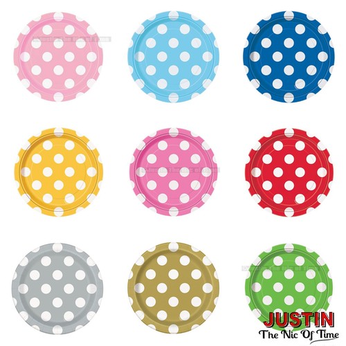 SPOTS Disposable Polka Dots Colour TABLEWARE Events BBQ Catering Birthday Party
