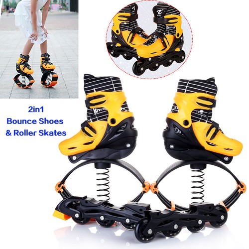 2 in 1 Fitness Jump Shoes Roller Skates Jumping Space Bounce Shoes 30-70KG