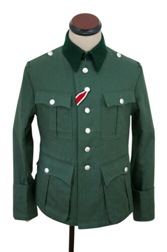 WW2 German M36 officer summer HBT reed green field tunic L 