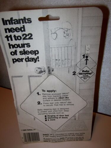 NOS Safety 1st 1985 Baby Sleeping Please Do Not Ring Bell The Original Made USA