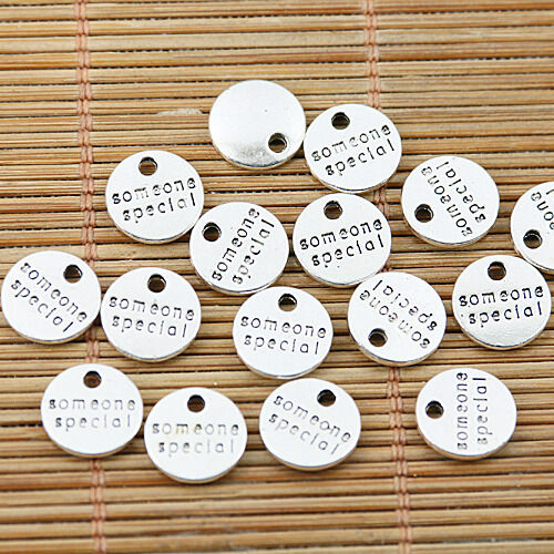 36pcs tibetan silver round someone special lettering charms EF1476 
