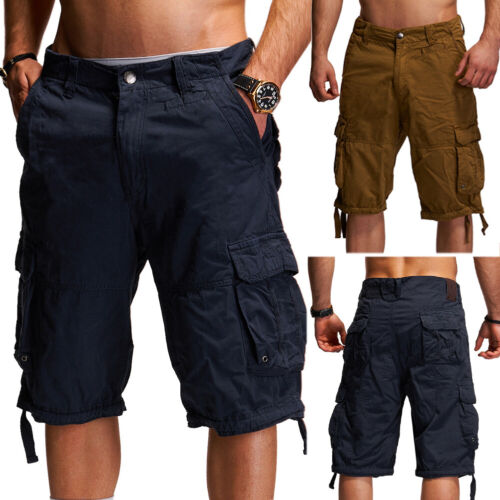 Behype Uomo Cargo Shorts Jeans-Bermuda Pantaloni Corti Navy//Nero//Beige 20801 NUOVO