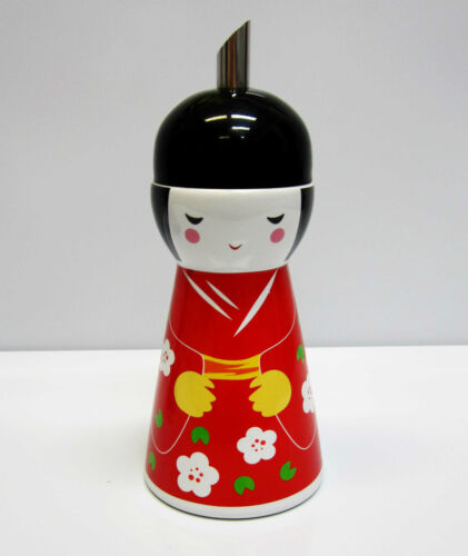 Large Porcelain Sugar Pourer//Dispenser with Japanese Doll Design Brand New