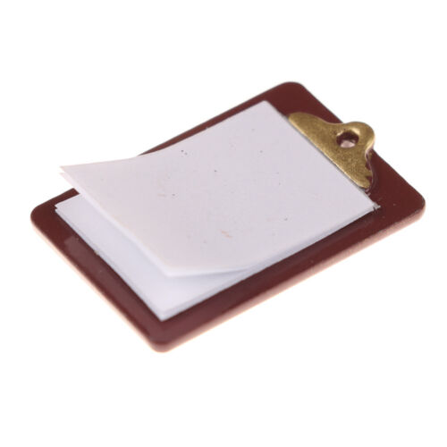 Mini Dollhouse Miniature Accessories Alloy Clipboard with Real Paper Attac SE