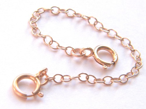 9ct Rose Gold Safety Extension Chain 4 Necklace Extender 7cm Findings-Bracelets