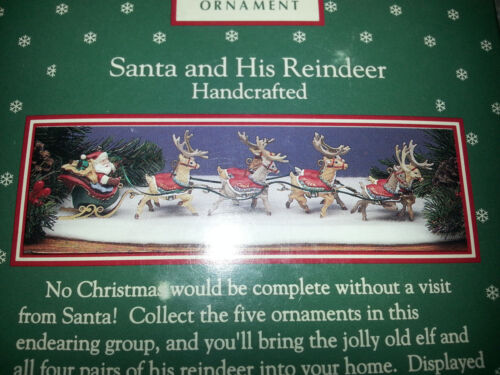 HALLMARK Keepsake 1992 COMET AND CUPID #3 Santa Reindeer CHRISTMAS ORNAMENT New 