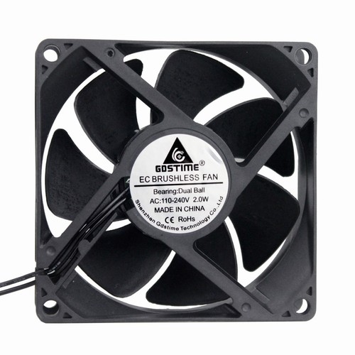 110V 120V 220V 240V 80mm 80x80x25mm Ball Computer Cooling Fan With Grill Screws