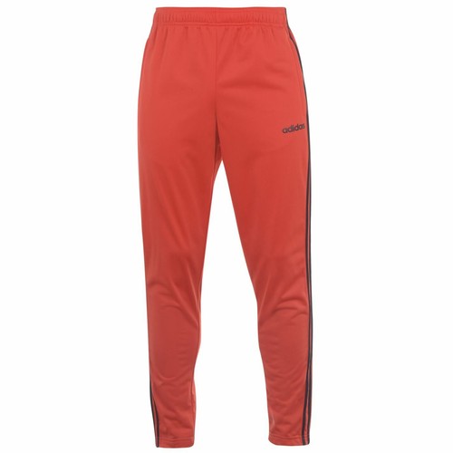 adidas Mens 3 Stripe Open Hem Tracksuit Bottom Poly Bottoms Zip Drawstring