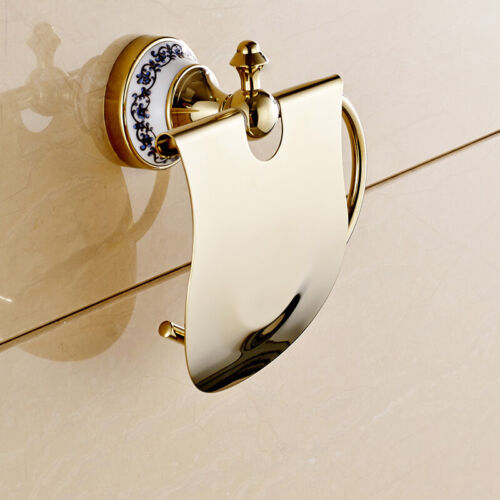 Luxury Gold Polished Bathroom Accessories Set Bath Hardware Towel Bar Holder Set 
